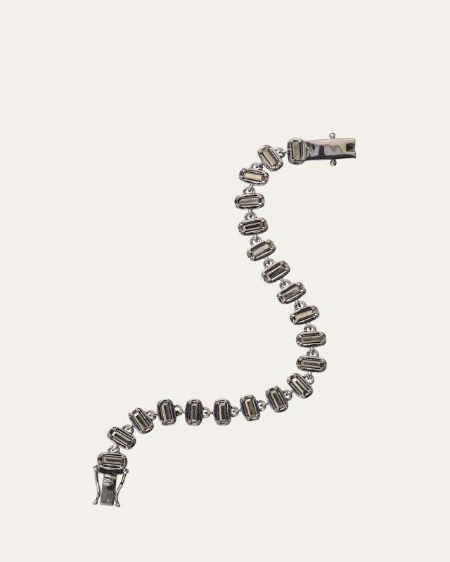 3D Baguette Pyrite Tile Chain Bracelet
